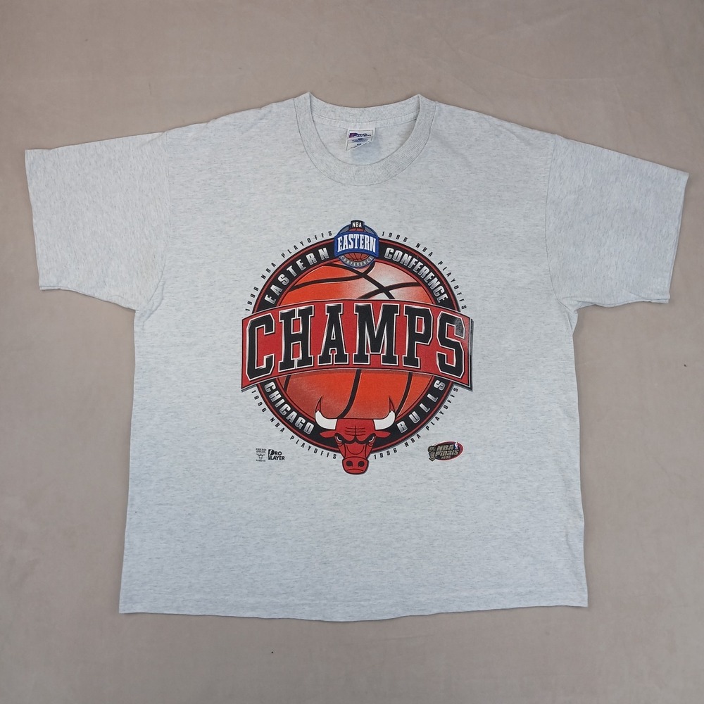 Pro Player 1996 Chicago Bulls Mens T Shirt Playoffs Single Stitch 25x28